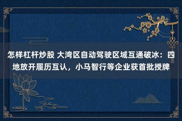 怎样杠杆炒股 大湾区自动驾驶区域互通破冰：四地放开履历互认，小马智行等企业获首批授牌