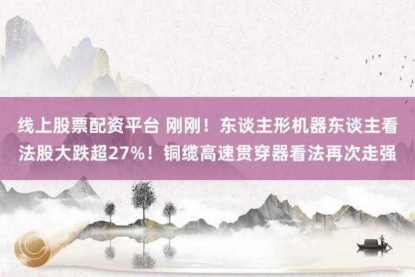 线上股票配资平台 刚刚！东谈主形机器东谈主看法股大跌超27%！铜缆高速贯穿器看法再次走强