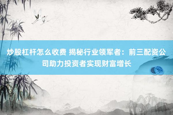 炒股杠杆怎么收费 揭秘行业领军者：前三配资公司助力投资者实现财富增长