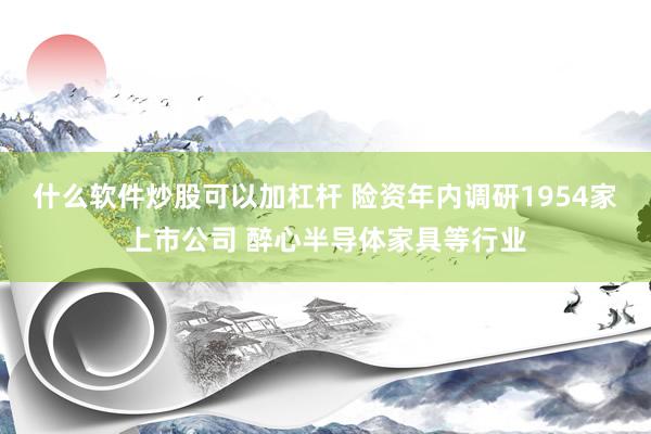 什么软件炒股可以加杠杆 险资年内调研1954家上市公司 醉心半导体家具等行业