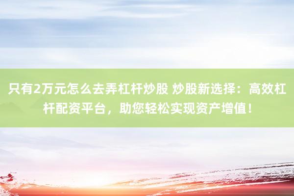 只有2万元怎么去弄杠杆炒股 炒股新选择：高效杠杆配资平台，助您轻松实现资产增值！