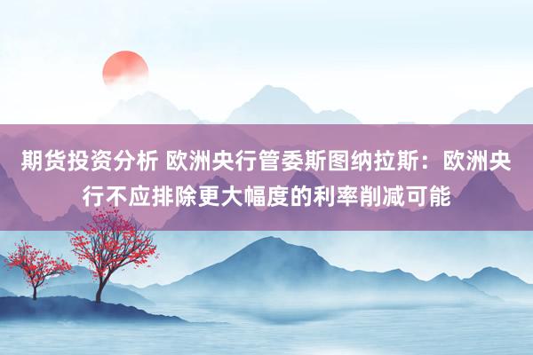 期货投资分析 欧洲央行管委斯图纳拉斯：欧洲央行不应排除更大幅度的利率削减可能