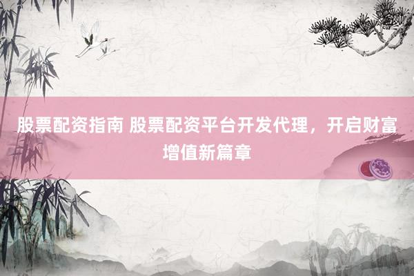 股票配资指南 股票配资平台开发代理，开启财富增值新篇章